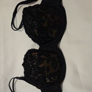 Victoria's Secret Black and Brown Lace Bra